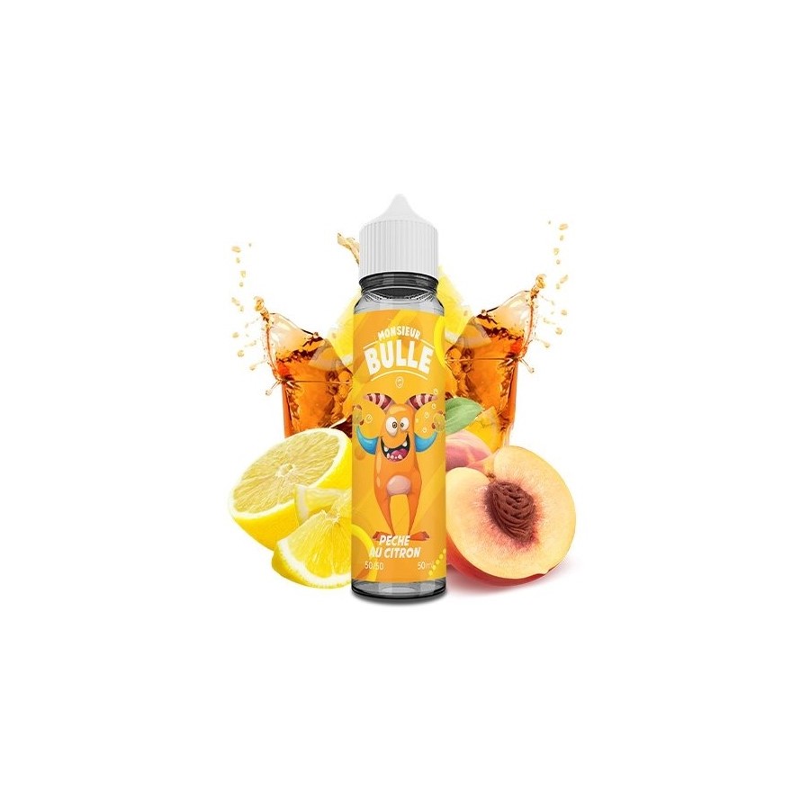 Pêche au citron - 50ml - Monsieur Bulle Pêche au citron - 50ml - Monsieur Bulle