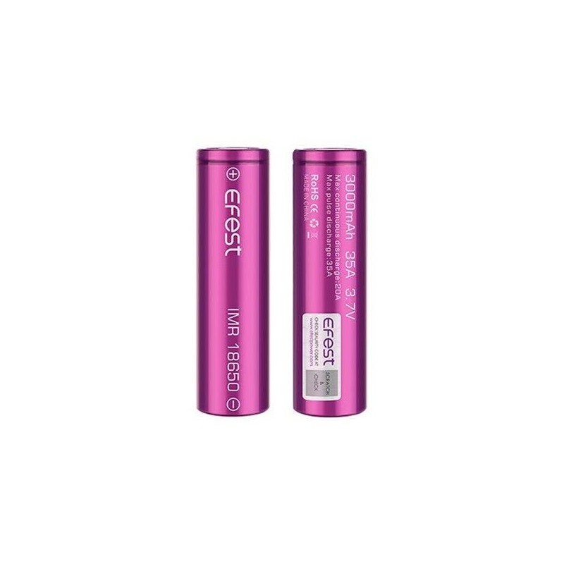 ACCU 18650 3000 mAh 35A FLAT TOP EFEST (PACK DE 2)