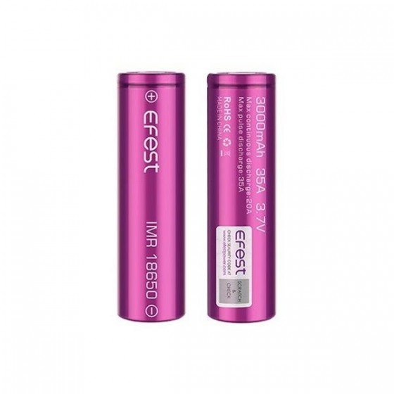 ACCU 18650 3000 mAh 35A FLAT TOP EFEST (PACK DE 2)