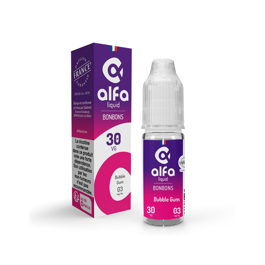 BUBBLE GUM 10ml - BONBONS - ALFALIQUID BUBBLE GUM 10ml - BONBONS - ALFALIQUID