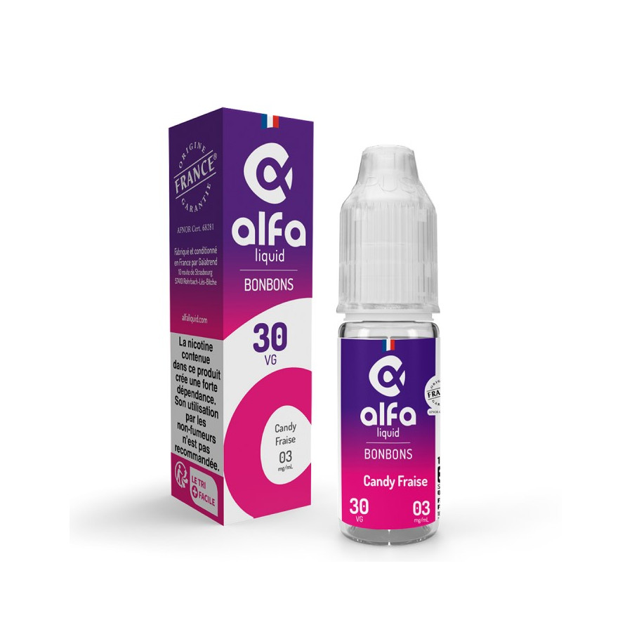 CANDY FRAISE 10ml - BONBONS - ALFALIQUID CANDY FRAISE 10ml - BONBONS - ALFALIQUID