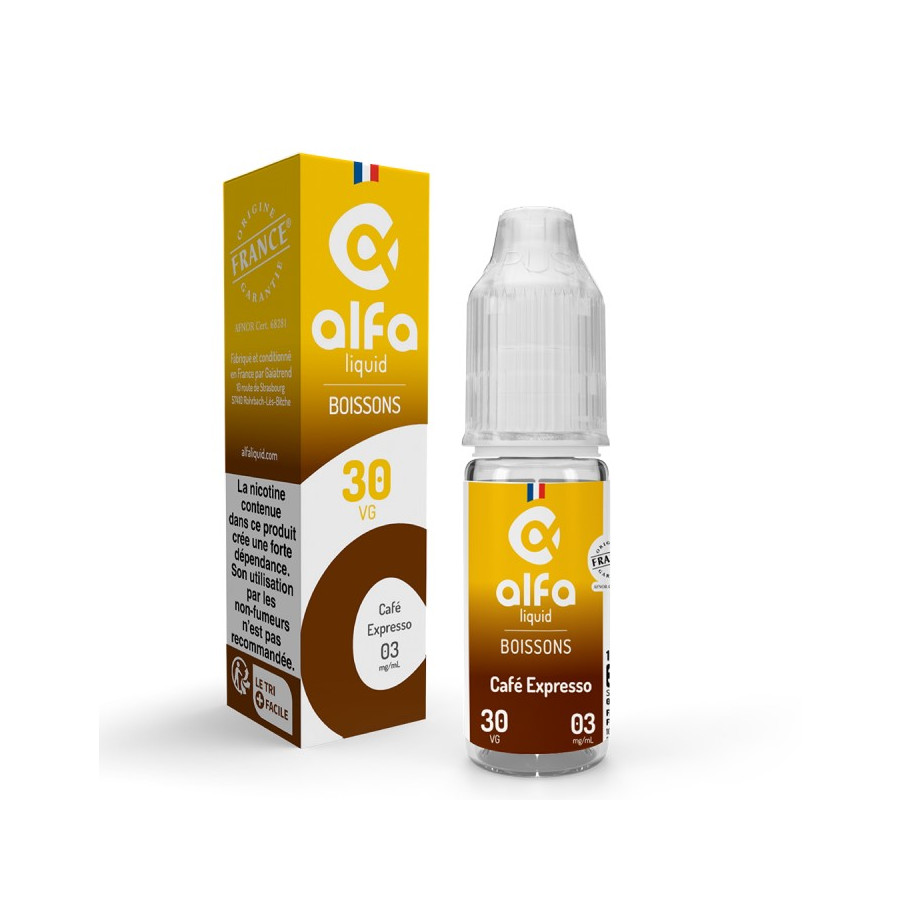 CAFE EXPRESSO 10ml - BOISSONS - ALFALIQUID CAFE EXPRESSO 10ml - BOISSONS - ALFALIQUID
