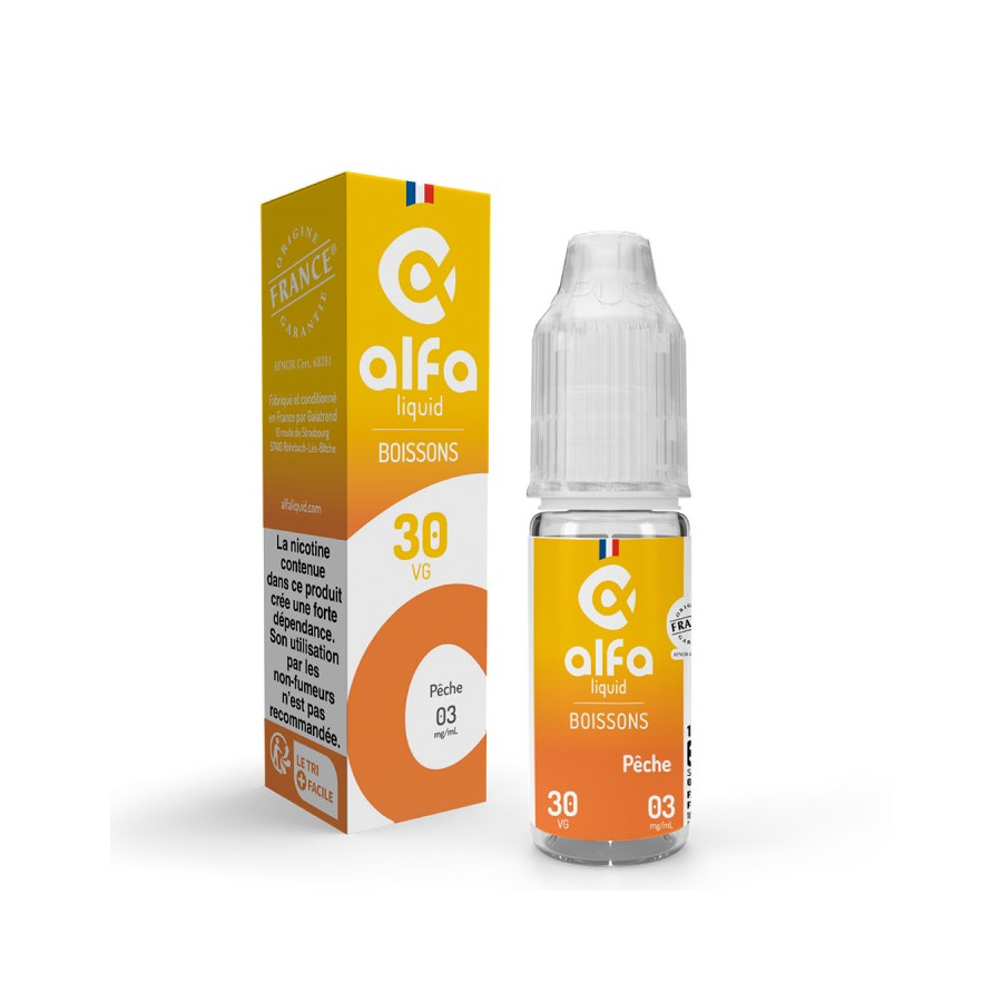 PÊCHE 10ml - BOISSONS - ALFALIQUID PÊCHE 10ml - BOISSONS - ALFALIQUID