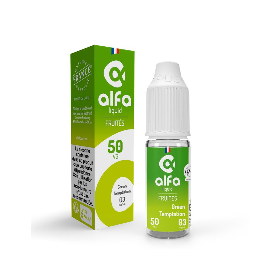 GREEN TEMPTATION 10ml - FRUITES - ALFALIQUID GREEN TEMPTATION 10ml - FRUITES - ALFALIQUID