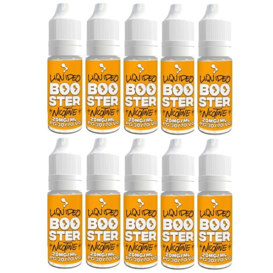 LOT DE 10 BOOSTERS DE NICOTINE LIQUIDEO 50/50 30/70 70/30