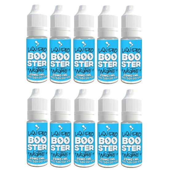 LOT DE 10 BOOSTERS DE NICOTINE LIQUIDEO 50/50 30/70 70/30