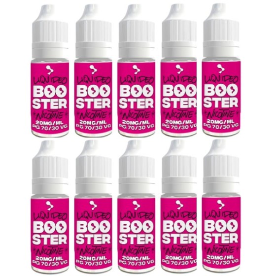 LOT DE 10 BOOSTERS DE NICOTINE LIQUIDEO 50/50 30/70 70/30